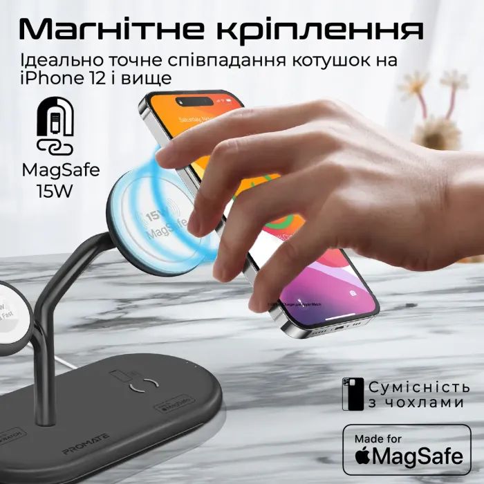 Зарядний пристрій Promate synergy-pro.black зображення 5