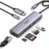 Концентратор Ugreen USB3.1 Type-C to HDMI/USB 3.0x2/RJ45/SD/TF/PD 100W CM512 (60515) зображення 2