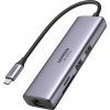 Концентратор Ugreen USB3.1 Type-C to HDMI/USB 3.0x2/RJ45/SD/TF/PD 100W CM512 (60515)