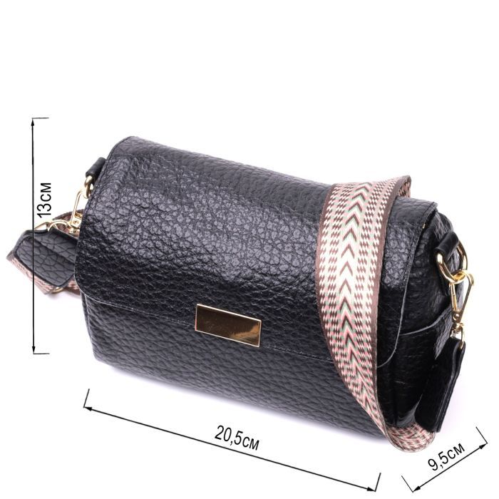 Сумка Vintage Из натуральной кожи Черная (22405) изображение 3