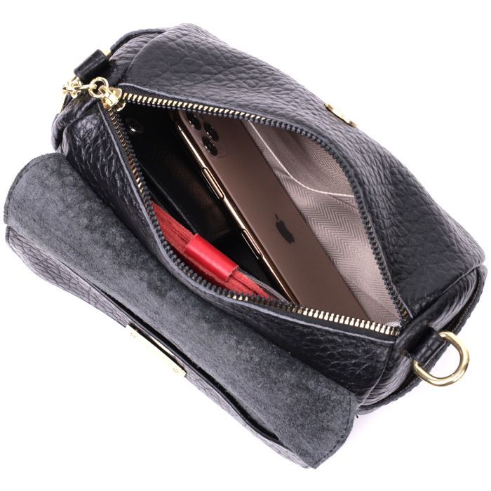 Сумка Vintage Из натуральной кожи Черная (22405) изображение 8