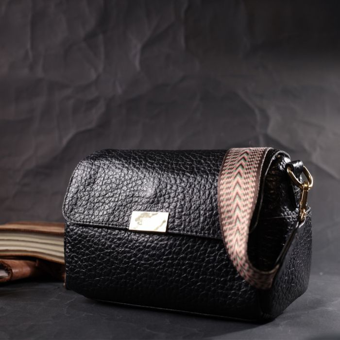 Сумка Vintage Из натуральной кожи Черная (22405) изображение 9