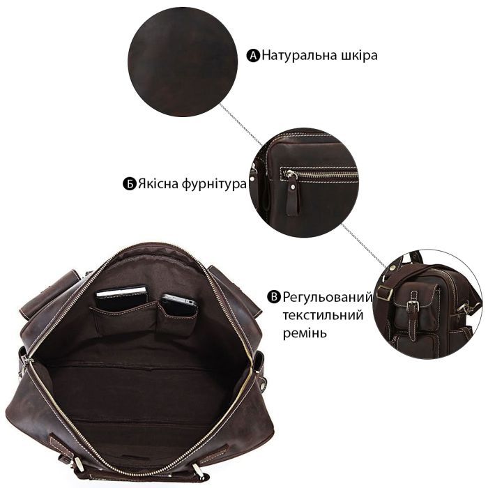 Сумка Vintage Коричневая (14757) изображение 4