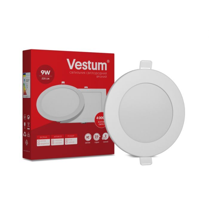 Светильник Vestum LED круглый 9W 4000K 220V (1-VS-5103)
