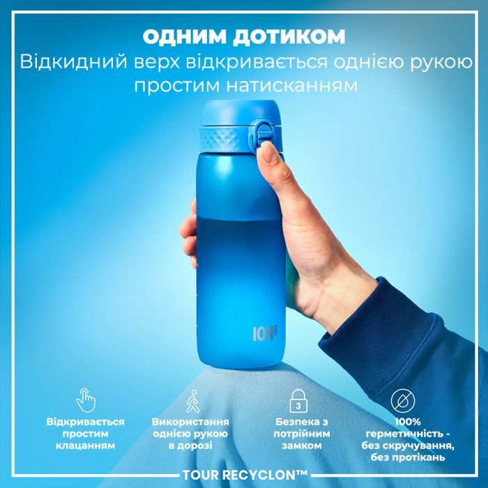Пляшка для води ION8 OneTouch 750 мл BPA Free, Blue (I8RF750BLU) зображення 2
