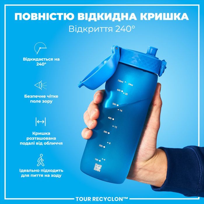 Пляшка для води ION8 OneTouch 750 мл BPA Free, Blue (I8RF750BLU) зображення 3