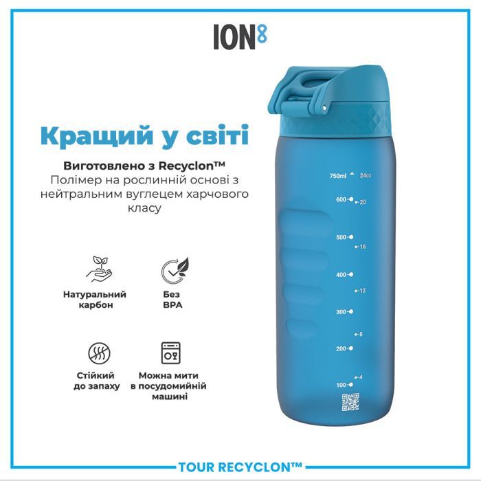 Пляшка для води ION8 OneTouch 750 мл BPA Free, Blue (I8RF750BLU) зображення 6