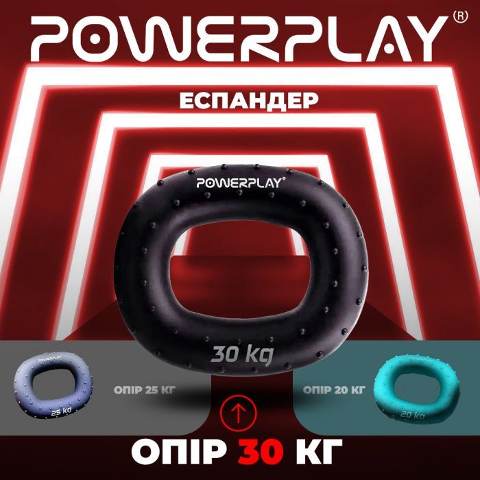 Эспандер PowerPlay PP-4337 Hand Grip Hard 30 кг Чорний (PP_4337_Black_30kg) изображение 8