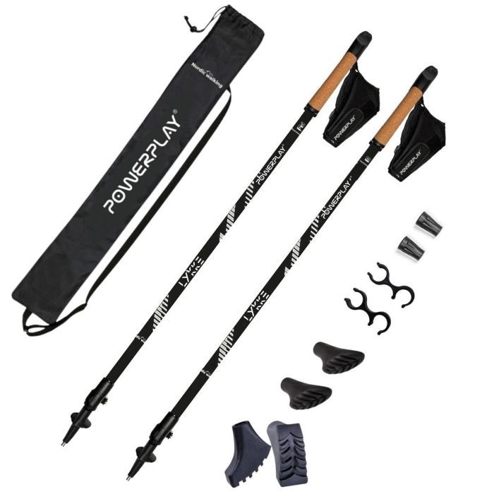 Палки для скандинавской ходьбы PowerPlay 9111 Lykke Black/White 80-135 см (PP_9111_White)