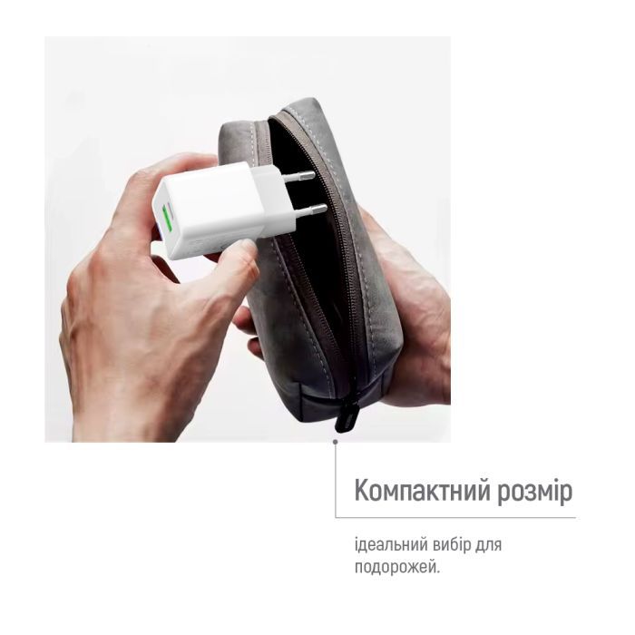 Зарядний пристрій ColorWay GaN Mini 30W PD Port PPS USB (Type-C PD + USB QC4.0) cable Type-C (CW-CHS053PDC-WT) зображення 10