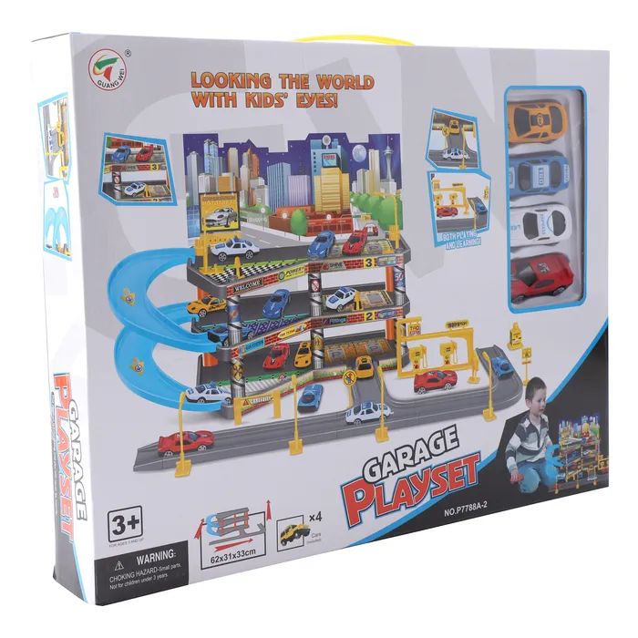 Игровой набор Playset складной паркинг в комплекте с 4 машинками GARAGE (3858894672479)