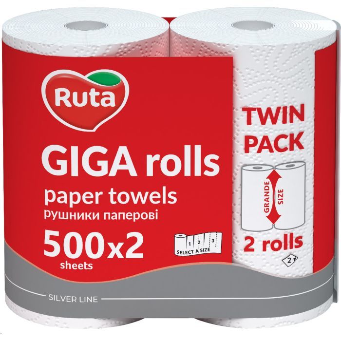 Бумажные полотенца Ruta Giga Rolls 2 слоя 2 рулона (4820202895848) изображение 2