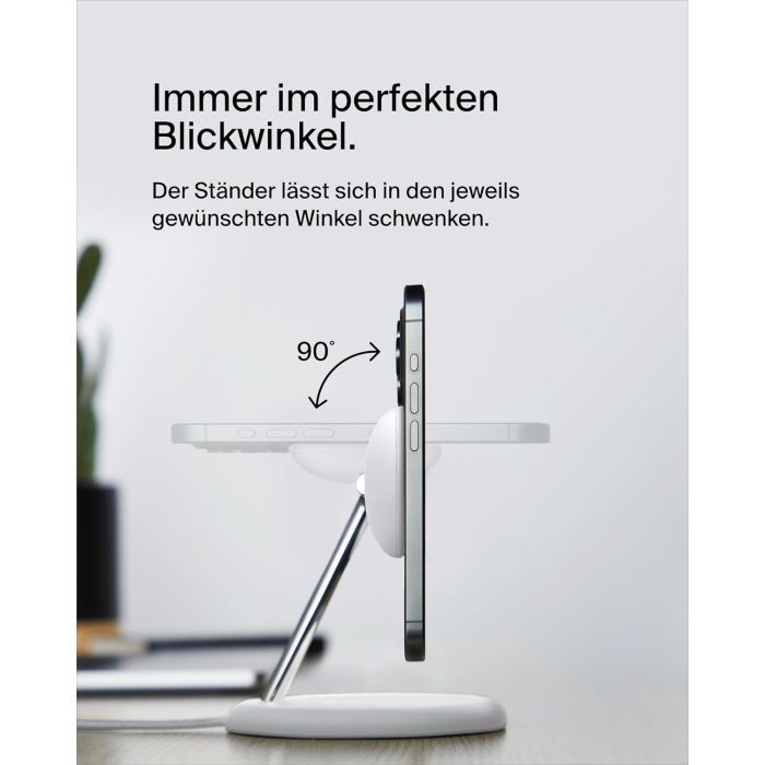 Зарядное устройство Belkin 3in1 Magnetic Adjustable Pad Qi2 15W White (WIZ023VFWH) изображение 7