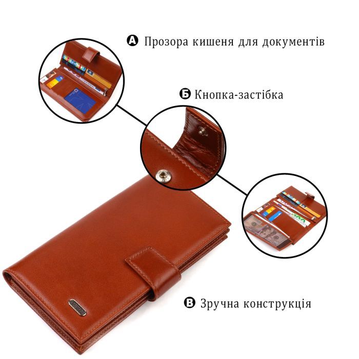 Портмоне Canpellini Из натуральной кожи Коричневое (21721) изображение 4