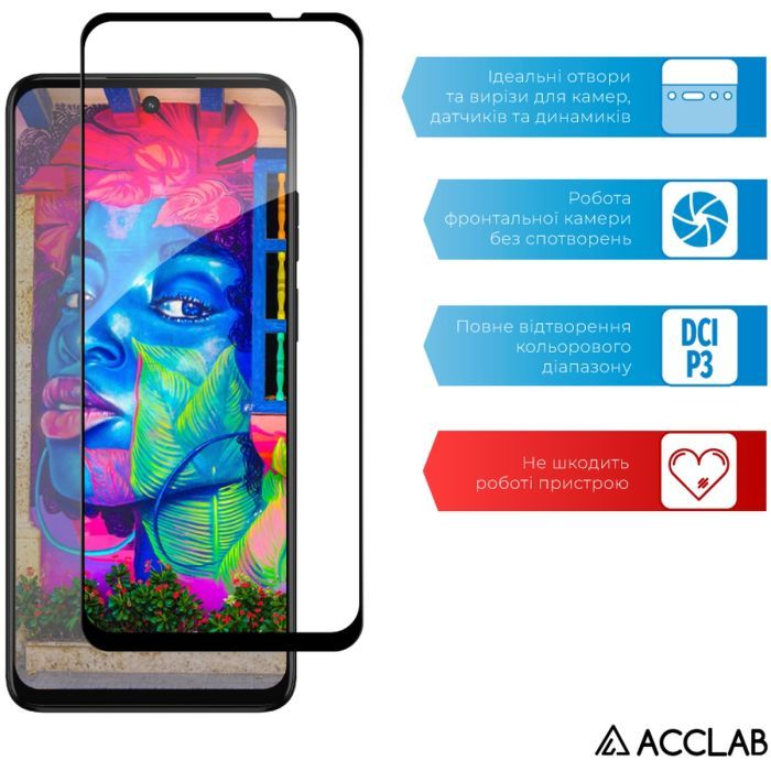 Скло захисне ACCLAB Full Glue MOTO G32 Black (1283126544309) зображення 5