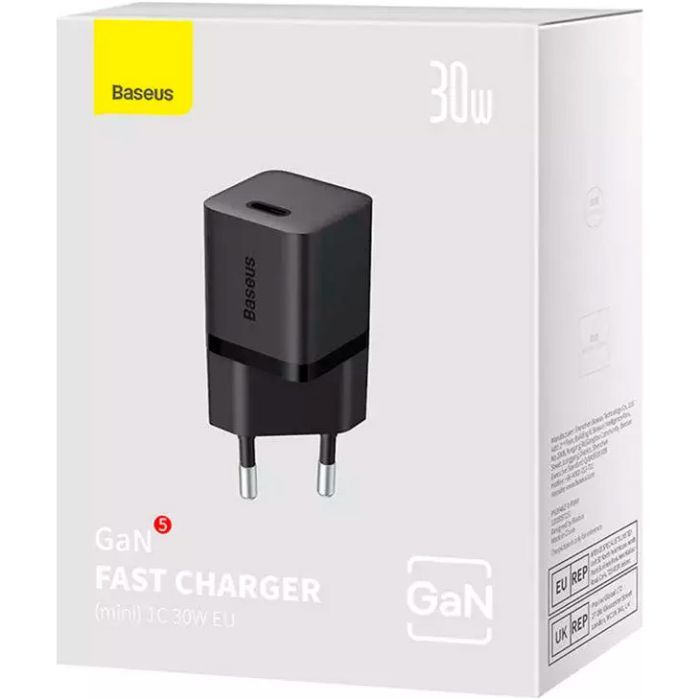 Зарядное устройство Baseus GaN5 Fast Charger USB-C 30W black (CCGN070401) изображение 5