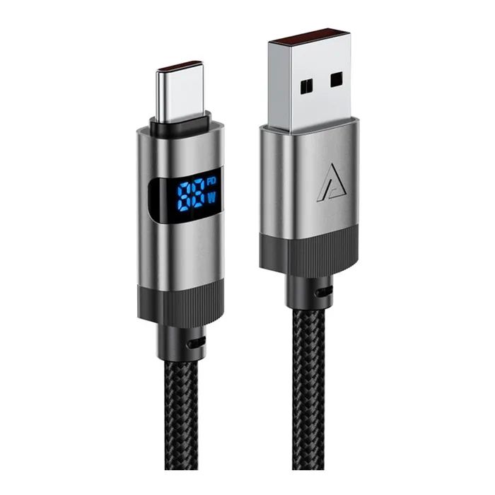 Дата кабель USB 2.0 AM to USB-C 1.2m digital display braided C15-04 black Acefast (6974316283737) зображення 2