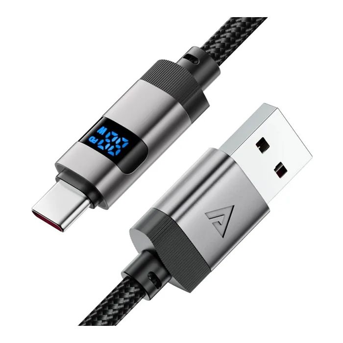 Дата кабель USB 2.0 AM to USB-C 1.2m digital display braided C15-04 black Acefast (6974316283737) зображення 3