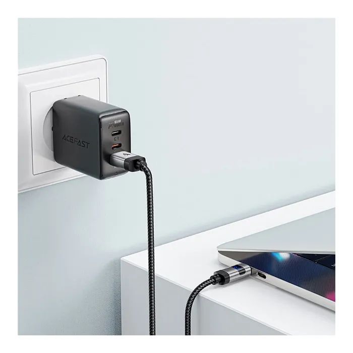 Дата кабель USB 2.0 AM to USB-C 1.2m digital display braided C15-04 black Acefast (6974316283737) зображення 5