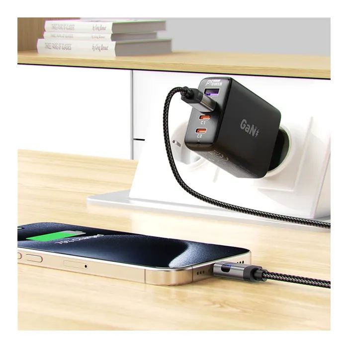 Дата кабель USB 2.0 AM to USB-C 1.2m digital display braided C15-04 black Acefast (6974316283737) зображення 6