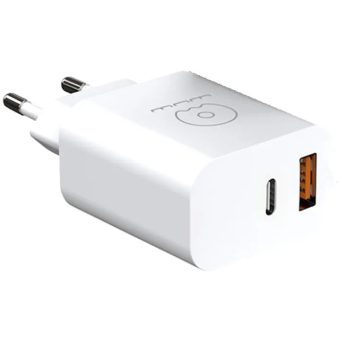 Зарядное устройство WUW C172 1xUSB-C PD20W + 1xUSB QC3.0 18W White (с172W)