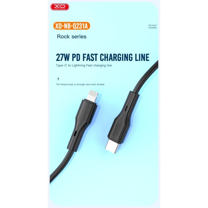 Дата кабель USB-C to Lightning 1.0m 27W Rock XO (NBQ231A_Black) изображение 2