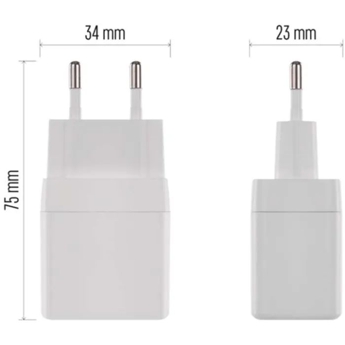 Зарядний пристрій EMOS V02G20 1xUSB-A + 1xUSB-C PD20W GaN (V02G20) зображення 10
