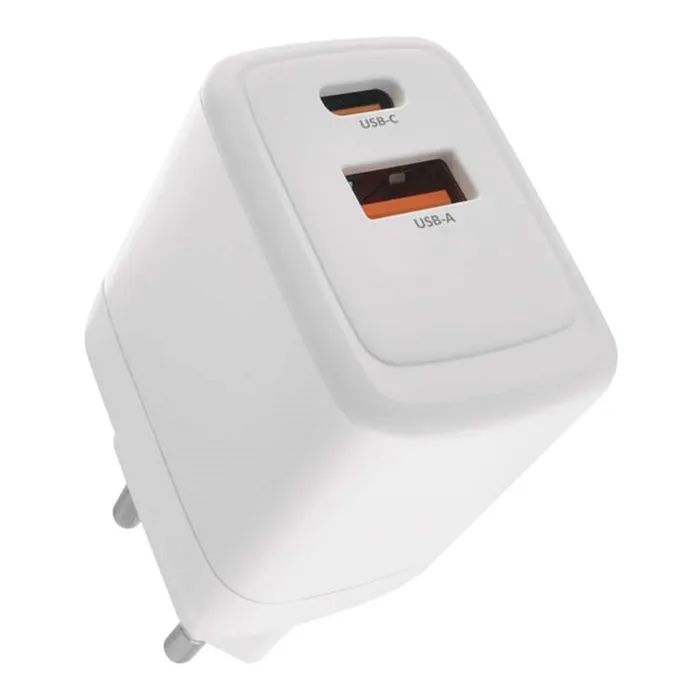 Зарядний пристрій EMOS V02G20 1xUSB-A + 1xUSB-C PD20W GaN (V02G20)