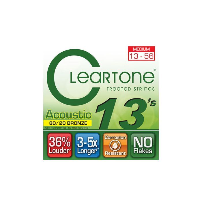 Струни для гітари Cleartone Acoustic 80/20 Bronze Medium (13-56) (7613) зображення 3