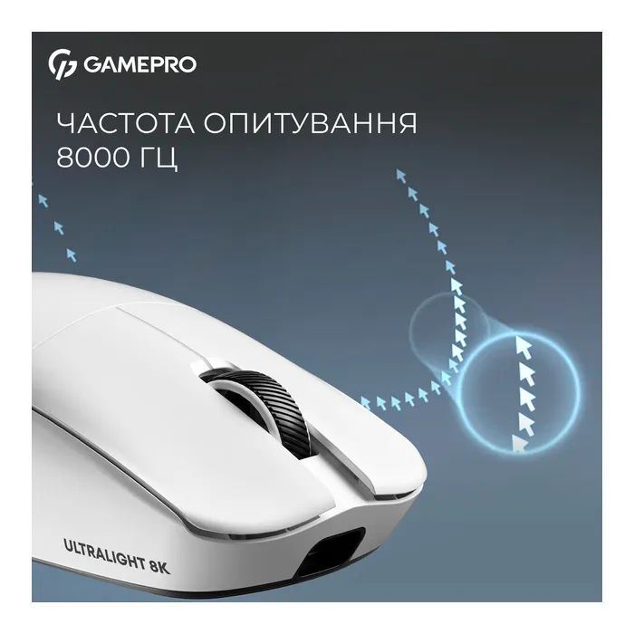 Мышка GamePro Asgard Odin 8K Wireless/USB White (GM035W) изображение 8