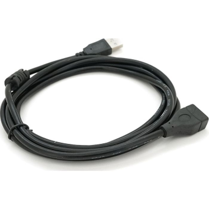 Дата кабель USB 2.0 AM/AF 2.0m ferrite black Voltronic (YT-AM/AF-2.0B)