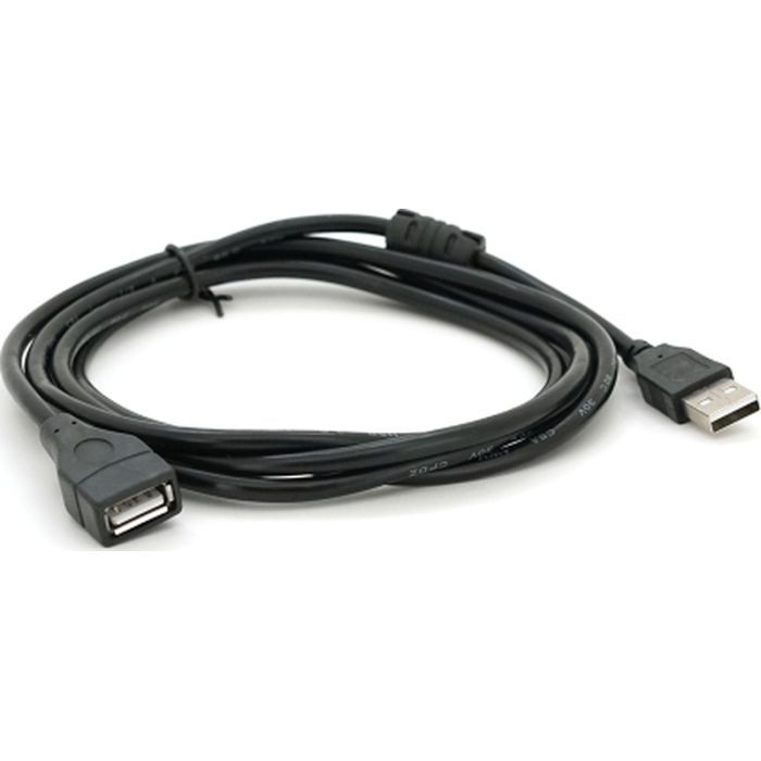 Дата кабель USB 2.0 AM/AF 2.0m ferrite black Voltronic (YT-AM/AF-2.0B) зображення 2