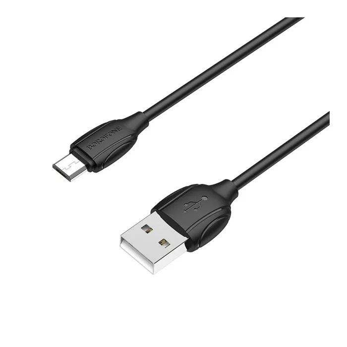 Дата кабель USB 2.0 AM to Micro 5P 1.0m 2.4A white BOROFONE (6931474701787) зображення 2