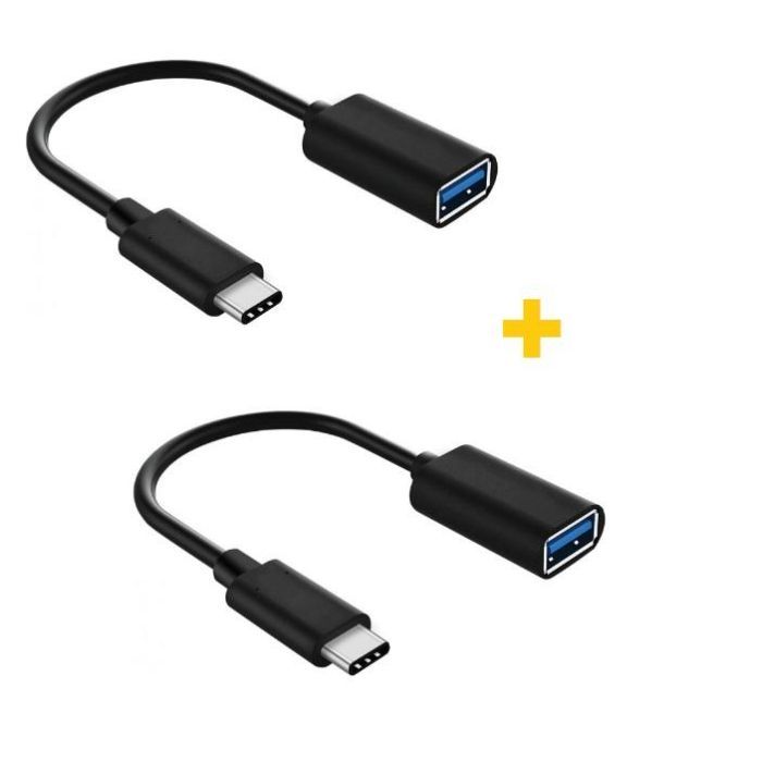 Дата кабель OTG USB 2.0 AF to USB-C 0.11m 2PCS black XoKo (XK-AC230-BK2)