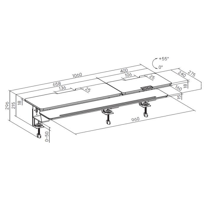 Органайзер для столу OfficePro Versatile desktop riser with angle-adjustable laptop riser (MR260B) зображення 8
