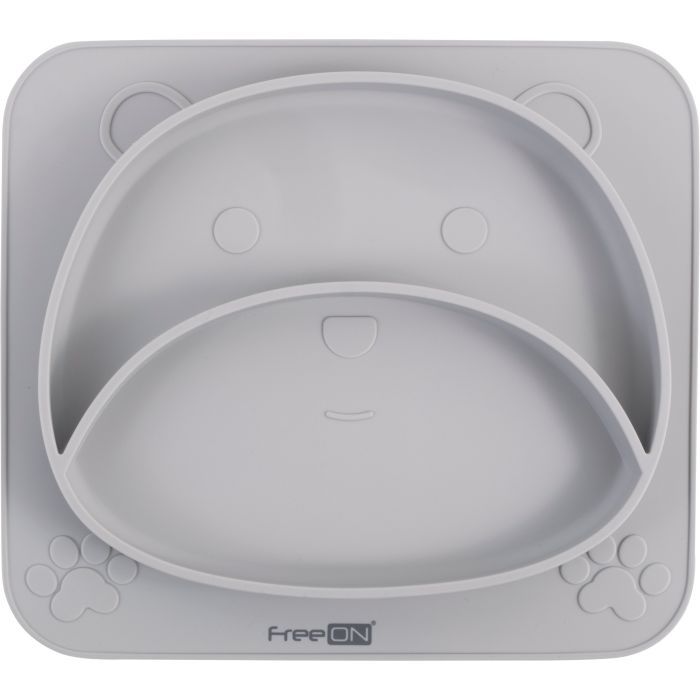 Тарелка детская FreeON Bear,силіконова, grey (39678)