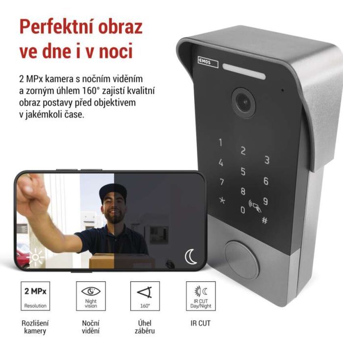 Дверний дзвінок EMOS H4034 IP-21PoE Wi-Fi (H4034) зображення 4