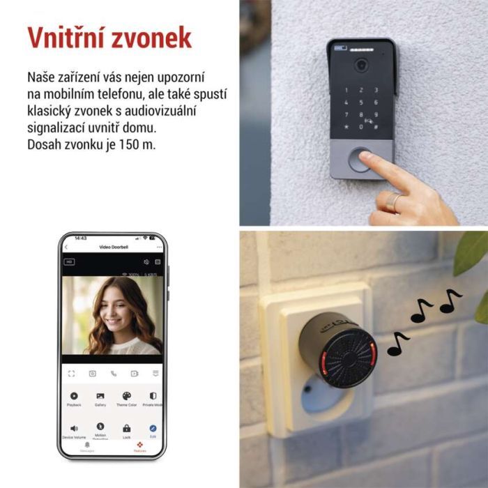 Дверний дзвінок EMOS H4034 IP-21PoE Wi-Fi (H4034) зображення 6