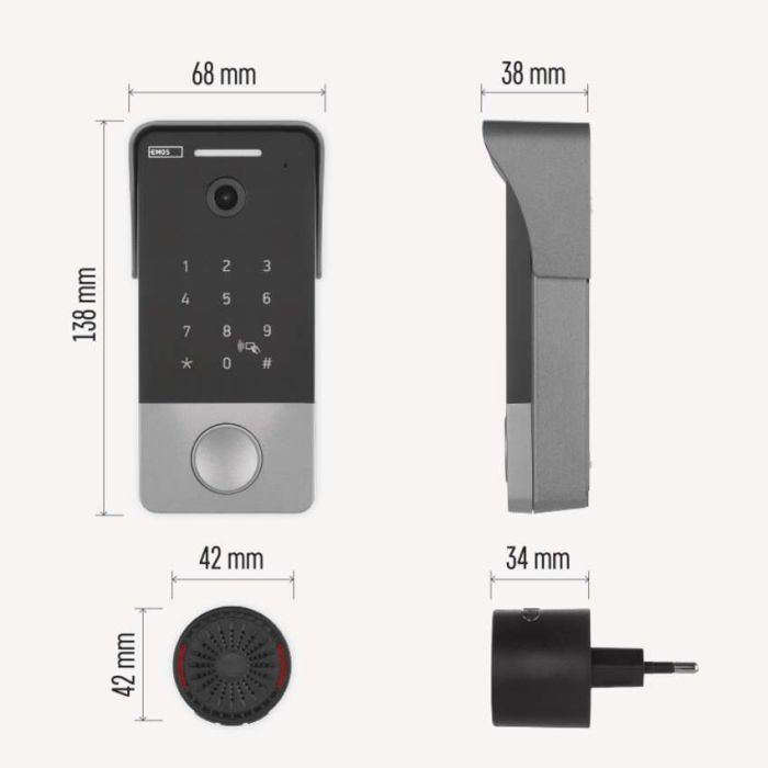 Дверний дзвінок EMOS H4034 IP-21PoE Wi-Fi (H4034) зображення 8