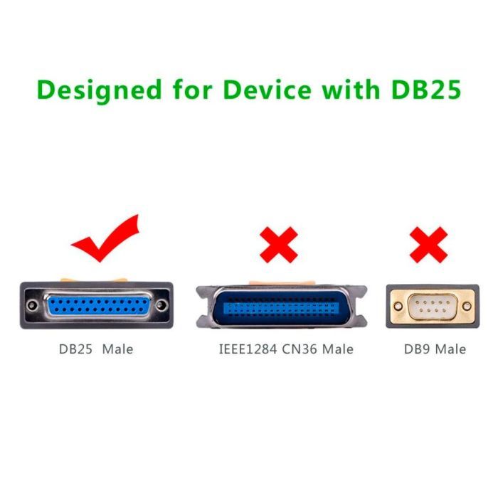 Кабель для принтера USB 2.0 to DB25 2.0m US167 black Ugreen (20224) изображение 8