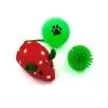 Игрушка для кошек Hippie Pet Мышка и два мячика, красный и зеленый (HIPSET2303009)