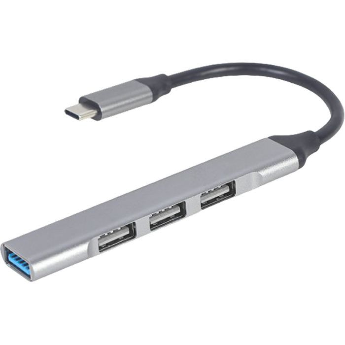 Концентратор Gembird USB-C to 1xUSB 3.1 + 3xUSB 2.0 silver (UHB-CM-U3P1U2P3-03)