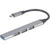 Концентратор Gembird USB-C to 1xUSB 3.1 + 3xUSB 2.0 silver (UHB-CM-U3P1U2P3-03)
