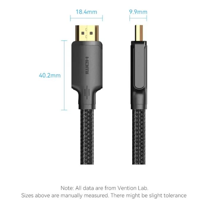 Кабель мультимедийный HDMI M to HDMI M 20.0m 1080p60Hz cotton braided black Vention (ALLBQ) изображение 7