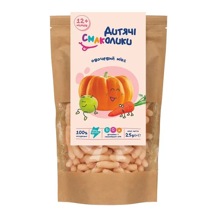 Детские снеки Дитячі Смаколики Кукурузные палочки овощной микс 25 г (1181049)
