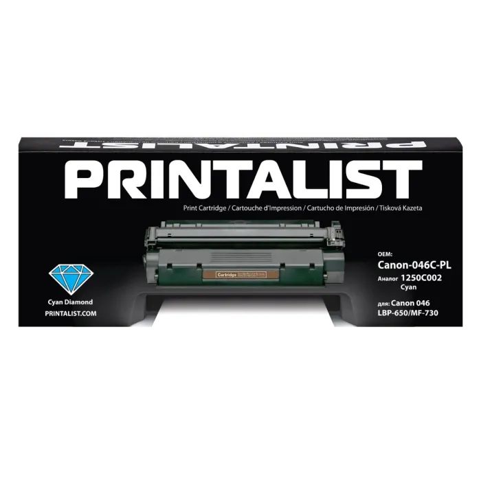 Картридж Printalist Canon 046, LBP-650/MF-730 1249C002 Cyan (Canon-046C-PL)