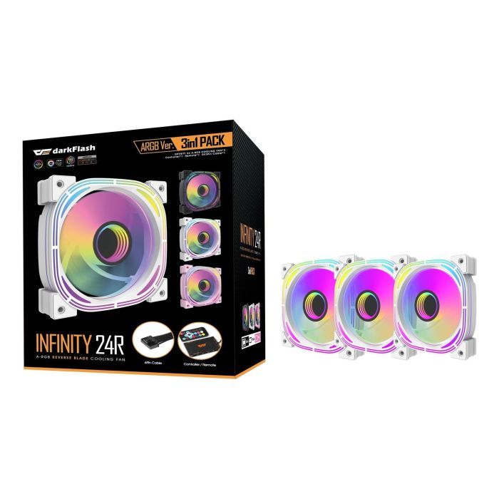 Кулер до корпусу DARKFLASH INF24 3IN1(PWM) WHITE зображення 8
