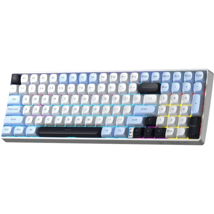 Клавиатура Aula S100pro RGB KRGD Brown Switch Wireless/Bluetooth/Type-C UA White/Black (6948391205755) изображение 2