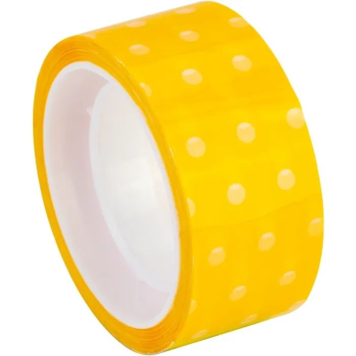 Скотч Optima декоративный скотч 18 мм x 10 м , Dots желтый (O45373)
