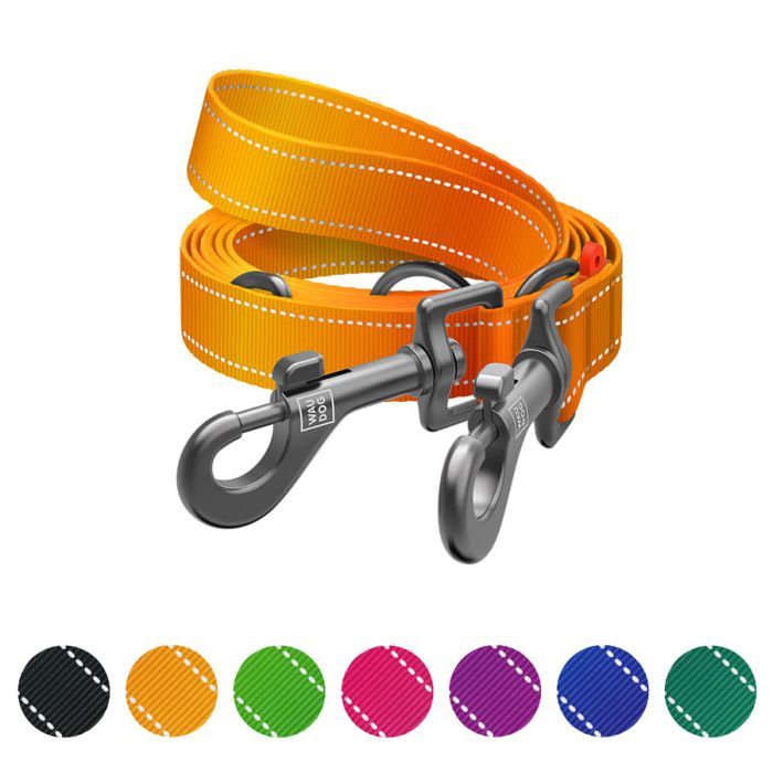 Поводок для собак WAUDOG Nylon Mono светоотражающий М черный (46481) изображение 5